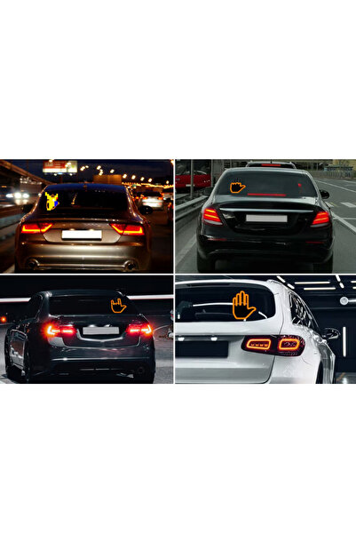 Ruan Car LED sign with remote control, hand design, 4 modes, bright visual effect