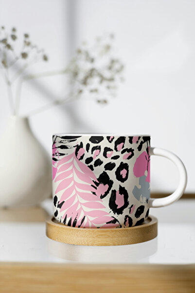EYBaskı Tasarım Colorful Leopard Printed Porcelain Mug
