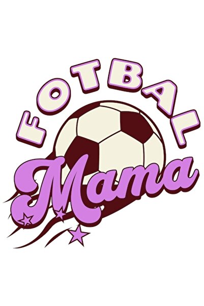 OEM Autocolant de fotbal „Fotbal Mama” - Vinil PVC, Bordură albă, 23 cm