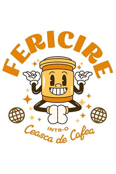 OEM Cheerful Coffee Cup Sticker — Yoga Pose, "Happiness in a Cup of Coffee", PVC Vinyl, 15 cm