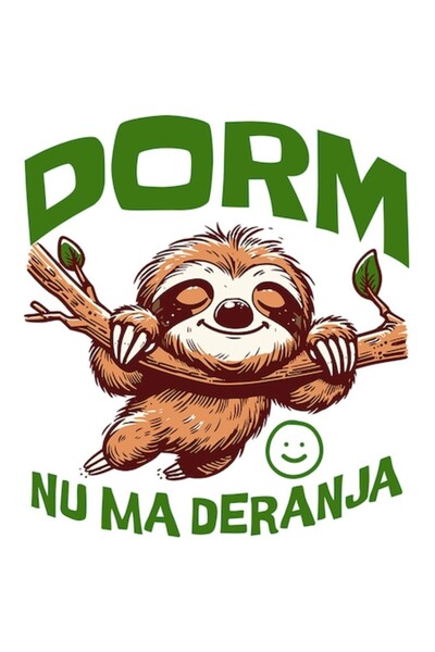 OEM Autocolant animal leneș „Nu deranjați – Dormind” față zâmbitoare, vinil P...