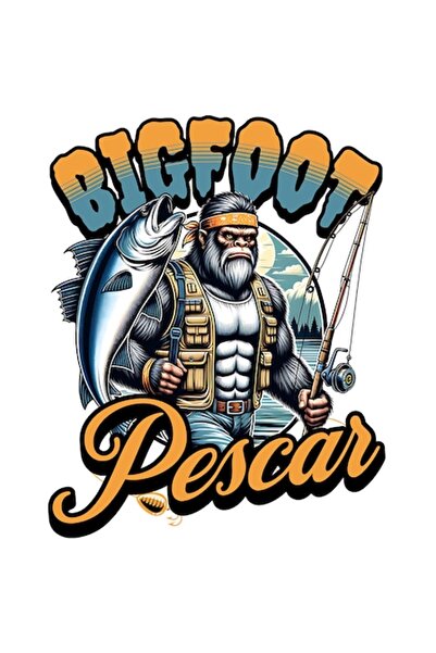 OEM Autocolant Gorilă cu Bandană și Vestă - Pescuit Big Catch, Vinil PVC, 10 cm