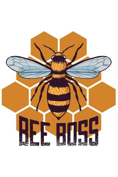 OEM Autocolant personalizat „Șeful albină” pentru șef/lider, bordură albă, vi...