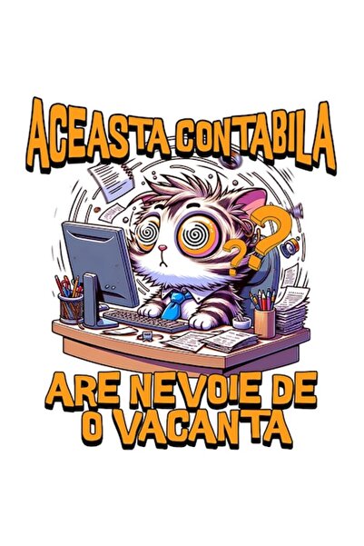 OEM Αστείο αυτοκόλλητο για το γραφείο με μπερδεμένη γάτα - «Αυτός ο λογιστής ...