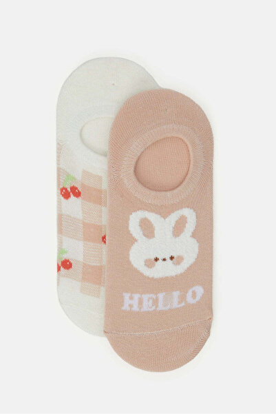 REDTAG Senior Girls Pink And White Invisible Socks (2 Pairs)