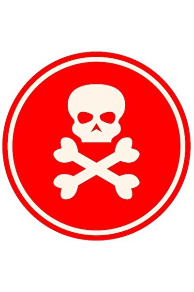 OEM Autocolant cu semn, cranii, cerc, margini albe, vinil PVC 23 cm