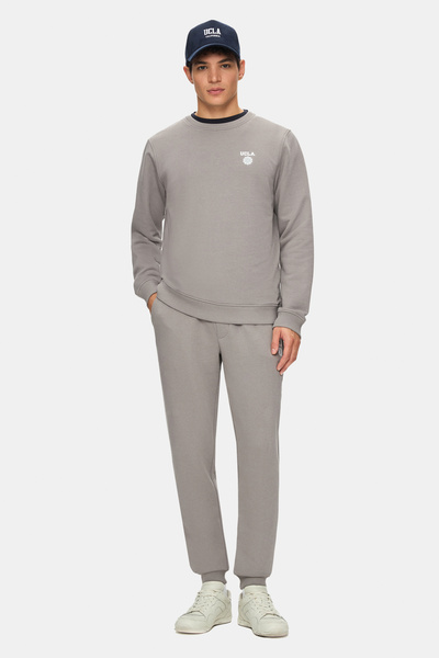 UCLA Luskin Graphite Gray Slim Fit Elasticated Cuffs Printed Standard Fit Men's Tracksuit Bottoms