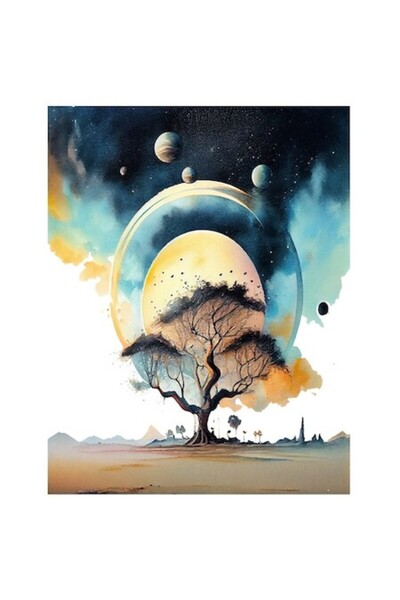 OEM Autocolant Bizarre View – Copac în soare, planete, iubitori de astronomie...