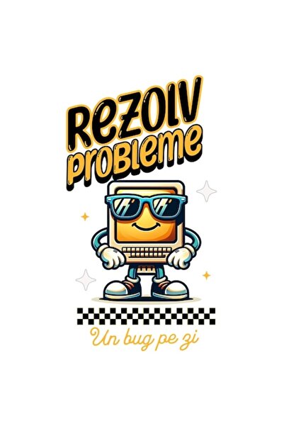 OEM Autocolant „Rezolv probleme, câte o insectă pe zi” — vinil PVC cu bordură...