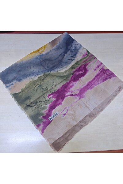 poloist Women Pulling Cotton Cotton Non-Slip Soft Scarf Wave Pattern Pattern 100X100 cm