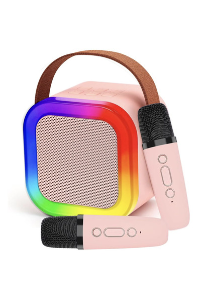 Krista Set karaoke cu difuzor și 2 microfoane wireless, cu bluetooth, baterie...