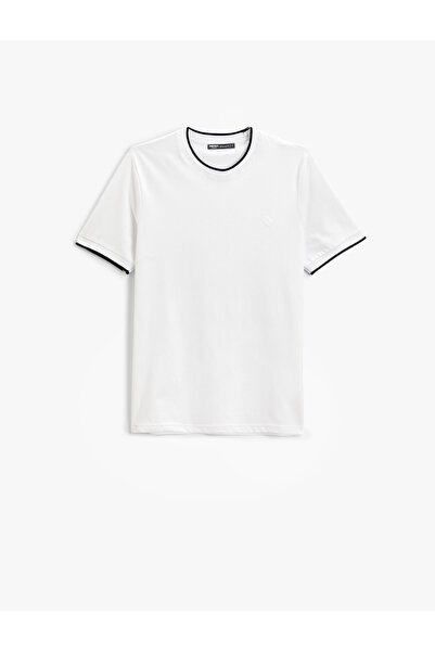 Koton Floral Embroidered T-Shirt Crew Neck Short Sleeve Ribbed