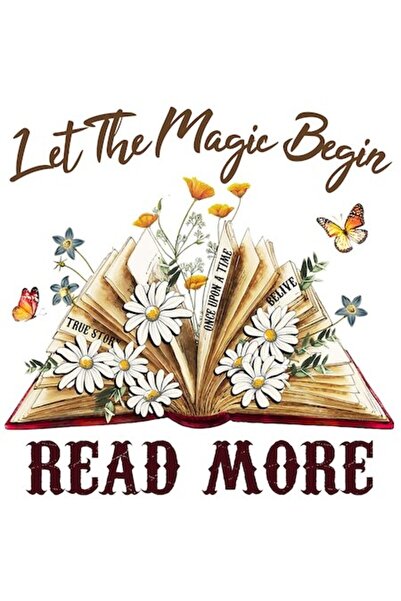 OEM Autocolant - Carte deschisă cu „Să înceapă magia, citește mai mult” (vini...
