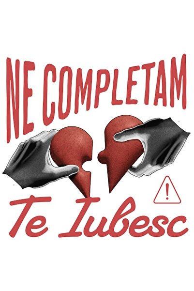 OEM Autocolant tip puzzle cu inimă frântă – „Ne completăm reciproc / Te iubes...