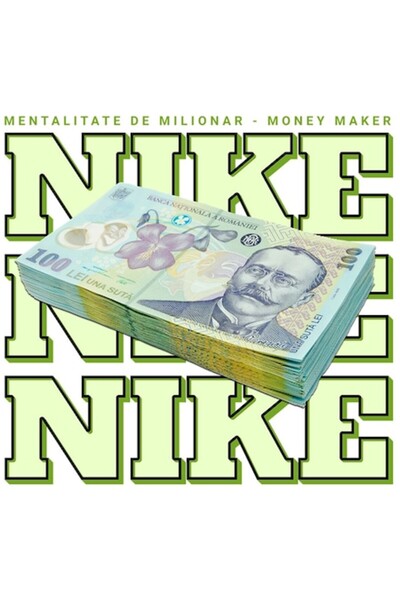 OEM Autocolant 100 lei românești - Nike cu margini albe, vinil PVC 10 cm