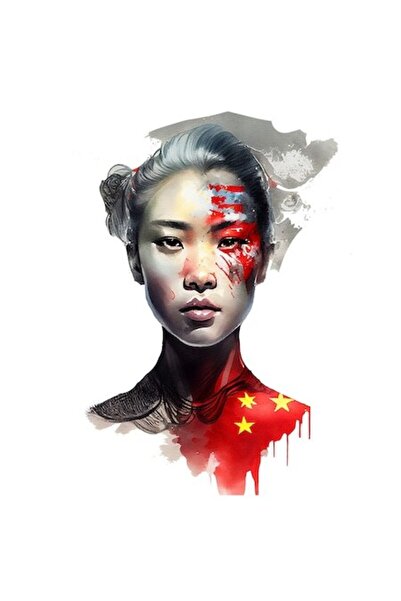 OEM Autocolant din vinil PVC: Fată portret care picură, cultură chineză, lacr...