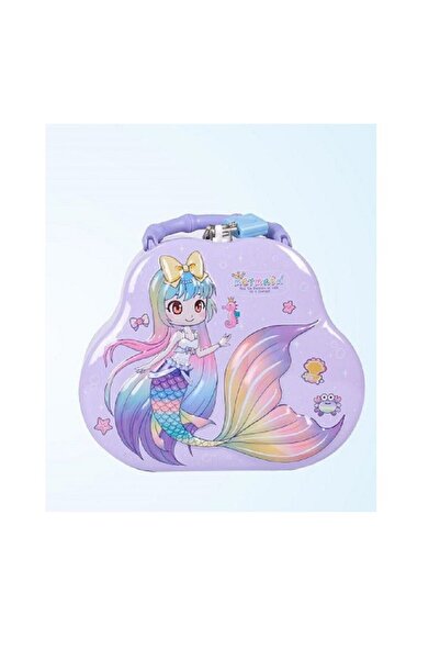 EREN HEDİYELİK 14 cm Metal Mermaid Piggy Bank with Padlock 2809