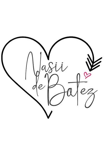 OEM Autocolant text botez nași, iubiți de familie, ramă neagră cu inimă, mult...