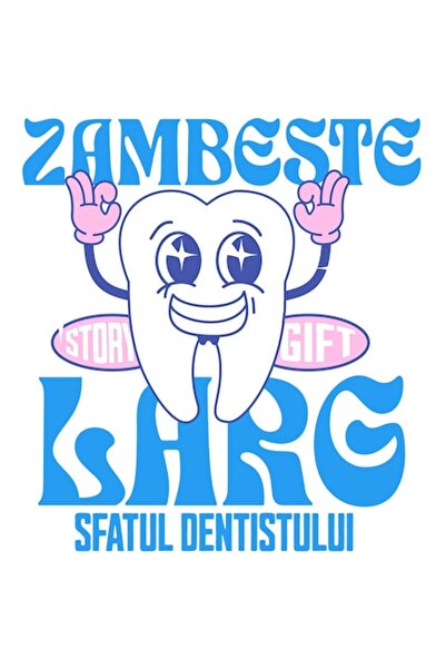 OEM Autocolant cu un dinte fericit care arată semnul OK - dentist, sfaturi pe...