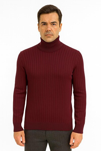 FABİO CASSANİ Huffa Patterned Men's Slim Fit High Neck Men's Knitwear-7431