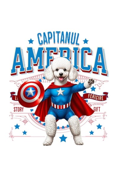 OEM Αυτοκόλλητο βινυλίου κινουμένων σχεδίων, Κανίς/Γάτα με στολή Captain Amer...