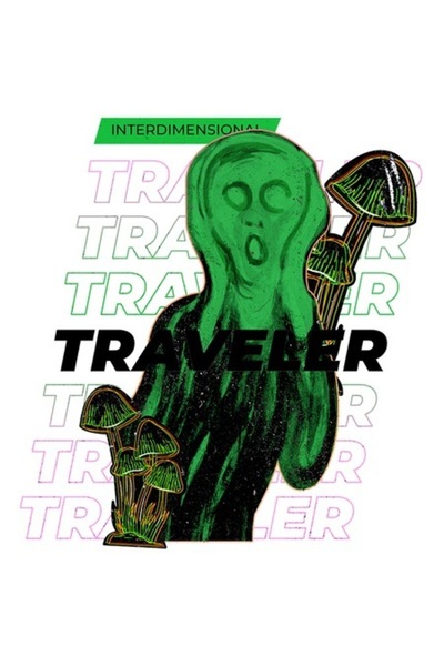 OEM Autocolant extraterestru „Călător” – Influență Da Vinci, Margini albe, Vi...