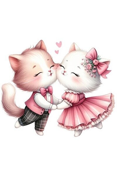 OEM Autocolant cu pisoi și motan, bordură albă, vinil PVC, 23 cm