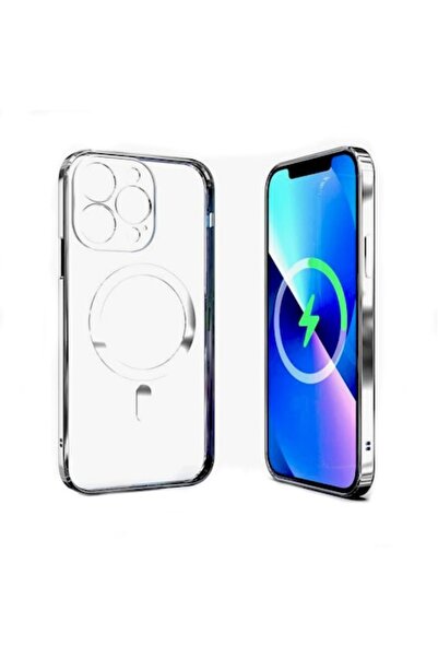 OEM MagSafe Protective Case compatible with iPhone 14/15 Pro Max, magnetic silicone, gray