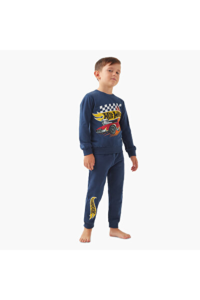 mattel Hot Wheels Graphic Print Sweatshirt and Pyjama Set