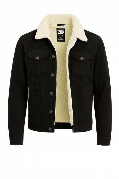 FABİO CASSANİ Ανδρικό τζιν μπουφάν με γούνα Zbd εφαρμοστό - 7432