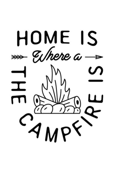 OEM Αυτοκόλλητο "Το σπίτι είναι εκεί που είναι η φωτιά", κάμπινγκ/περιπέτεια ...