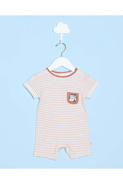 REDTAG Baby Beige Striped Romper