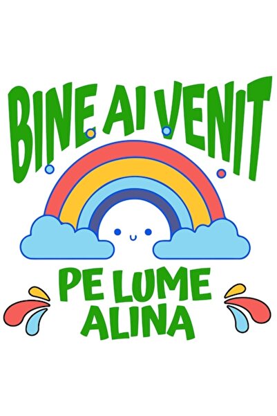 OEM Colorful Rainbow Cartoon Sticker with Romanian Text 'Bine Ai Venit Pe Lum...