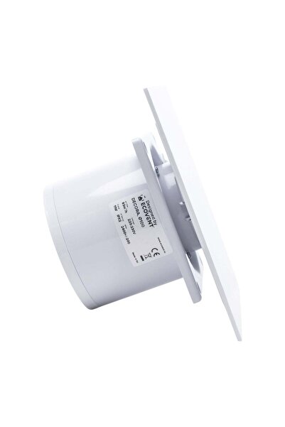 ECOVENT Bathroom fan DECORA, Ø100, Super Silent, Plexiglas, Non-return valve, 93 m3/h, White