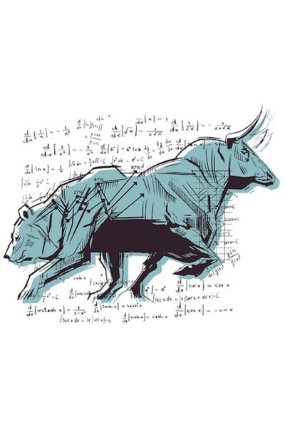 OEM Autocolant personalizat pentru investitori - Taur și Urs, Ecuații matemat...