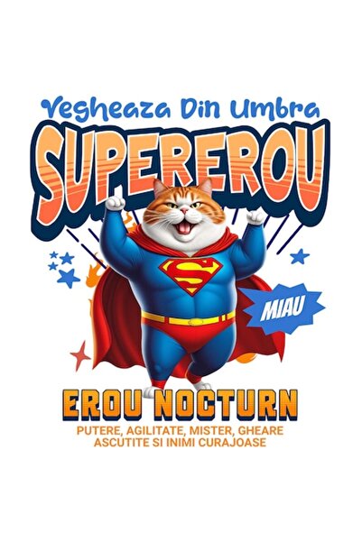 OEM Autocolant câine Scottish Fold în costum de Superman cu pelerină, desene ...