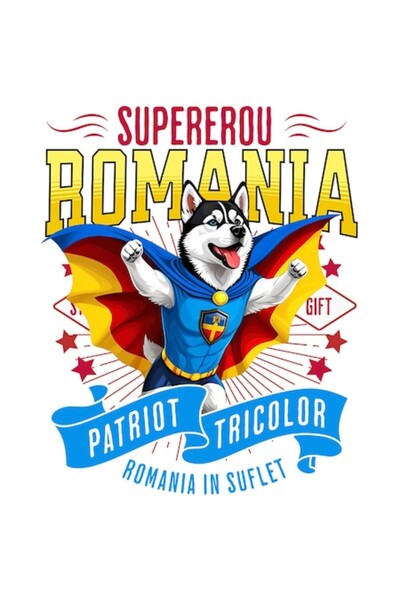 OEM Αυτοκόλλητο Σιβηρικού Χάσκι με Στολή Καπετάνιου, PVC Βινύλιο, 28 εκ.