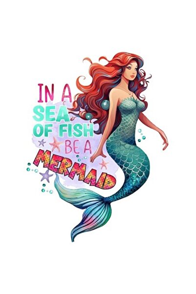 OEM Autocolant sirenă cu mesajul „Într-o mare de pești, fii o sirenă”, vinil ...
