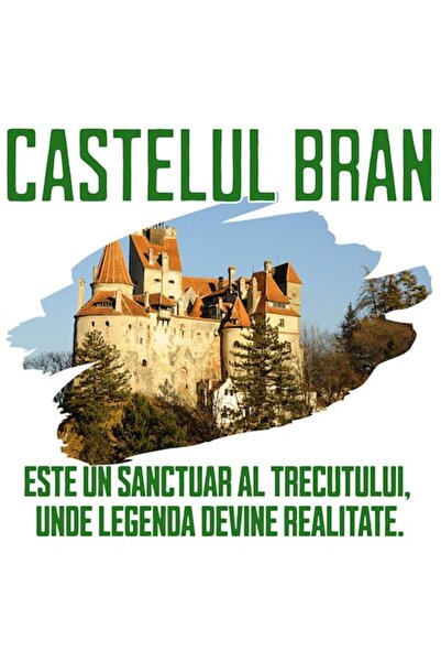 OEM Autocolant Atracție Turistică - Castelul Bran, România, Vinil PVC, 15 cm