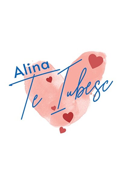 OEM Autocolant tip amprentă digitală în formă de inimă „Alina, te iubesc”, Zi...