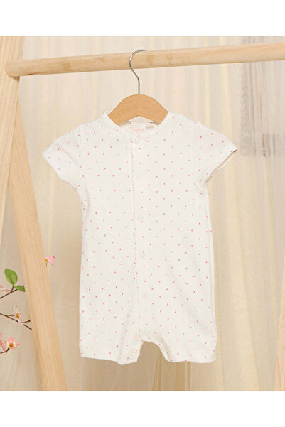 REDTAG Baby White Dotted Romper