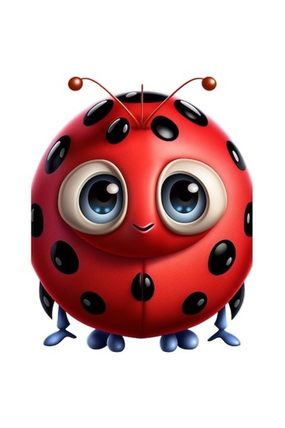 OEM Autocolant portret buburuză - buburuză drăguță și fericită cu ochi albașt...