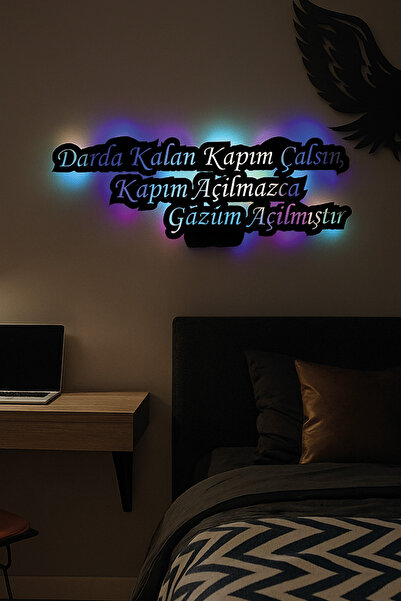 Lucenda Led Işıklı Kişiye Özel Yazılar Dekoratif Tablo Duvar Dekorlu Gece Lambası