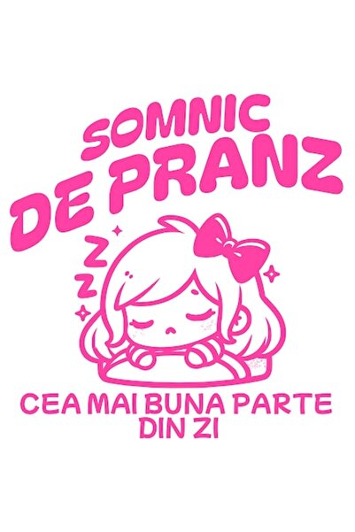 OEM Autocolant - Fată adormită cu fundă, „Timp de somn - Cea mai bună parte a...