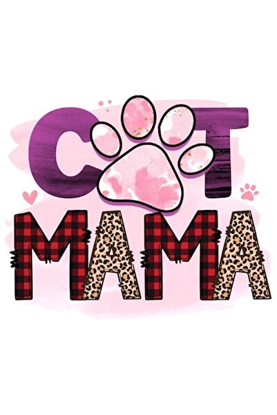 OEM Autocolant „Cat mama” (mama pisicii) – fundal roz, amprentă lăbuță, bordu...
