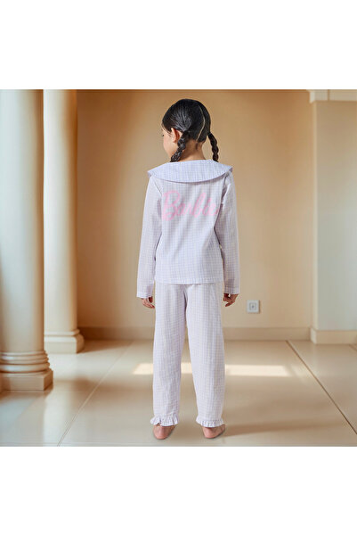 mattel Checked Collared Shirt and Pyjama Set