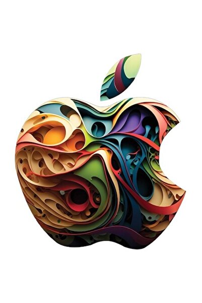 OEM Стикер с лого на Apple, капещи цветове, следа от ухапване, Стив Джобс, мн...