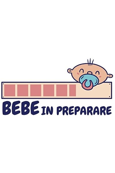 OEM Autocolant „Bebeluș pe drum” – vinil PVC, bordură albă, 10 cm