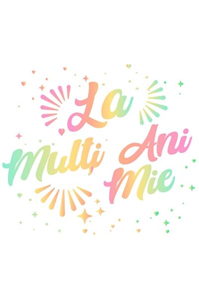 OEM Autocolant adeziv „La mulți ani!” cu bordură albă, vinil PVC 23 cm