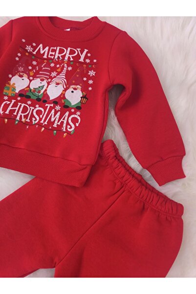 kidsense New Year's Christmas Themed Fleece-Lined Baby Kids Underwear Set with Toy Gift
